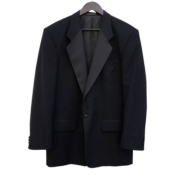 Pierre Balmain RARE Wool Single-Breast Black Tuxedo Jacket, 42 Long - Picture 1 of 9